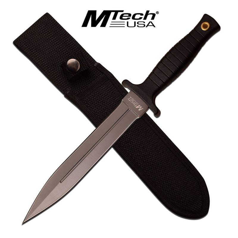 MTech USA 11.25 Inch Fixed Blade Dagger Grey Titanium - Tophatter's Guns'N'Weapons Store - FREE SHIPPING Collectible Weapons - Tophatter Daily Deals