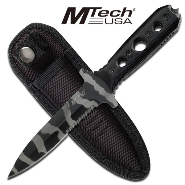 Urban Camo Fixed Blade Boot Dagger With Glass Breaker Knife - TOPHATTER'S ARMORY DEALS Collectible Weapons - Tophatter Daily Deals
