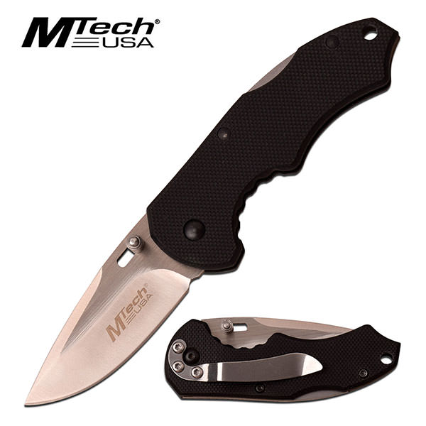 2.1" Silver Blade Black G10 Handle Tactical Pocket Knife - Tophatter's Guns'N'Weapons Store - FREE SHIPPING Collectible Weapons - Tophatter Daily Deals