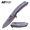 MTech 3.3" Silver Drop Point Blade Grey Aluminum Handle EDC Knife - Tophatter's Army Products & Self Defense Collectible Weapons - Tophatter Daily Deals