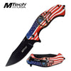 American Flag Skull Spring Assisted Knife Tactical EDC Collectible Weapons - Tophatter Daily Deals