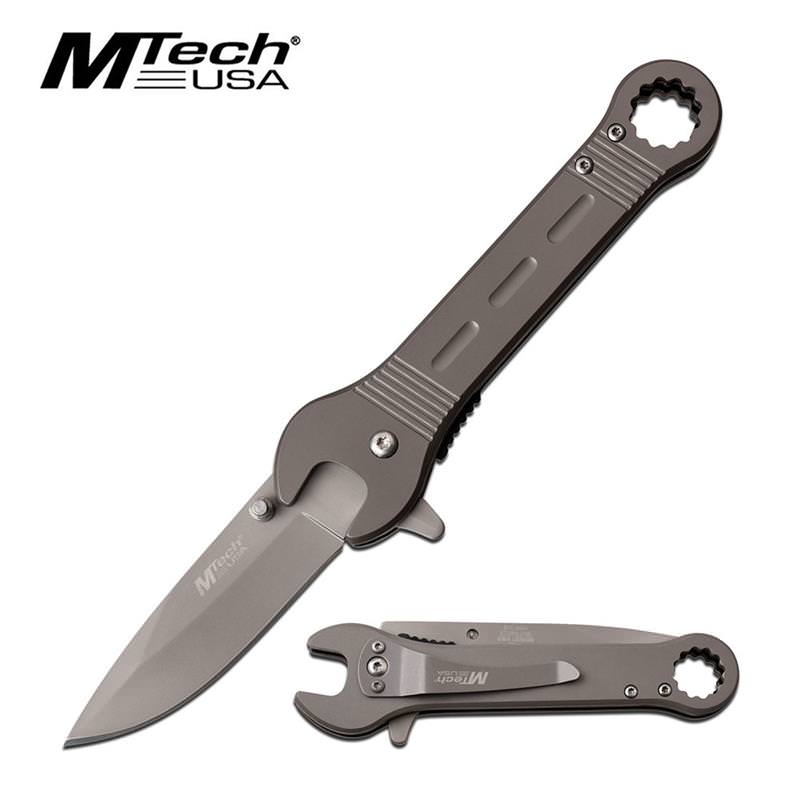 Silver Wrench Design Assisted Opening Folding Pocket Knife - Tophatter's Inc. Weapons Store Online Collectible Weapons - Tophatter Daily Deals