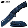 Blue Stainless Steel Cleaver Blade Spring Assisted Folding Pocket Knife Collectible Weapons - Tophatter Daily Deals