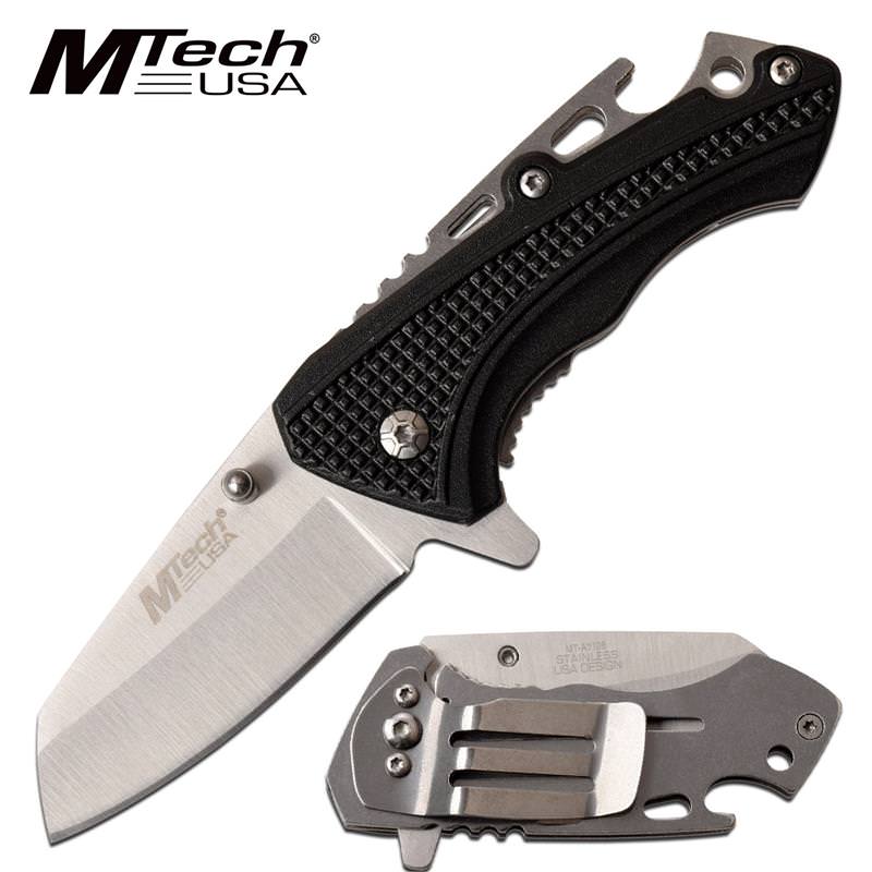 5 Inch Assisted Opening Pocket Knife Bottle Opener Aluminum Handle Black Collectible Weapons - Tophatter Daily Deals