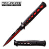Two Tone Black Red Blade Stiletto Tactical Folding Spring Assist Knife - TOPHATTER'S ARMORY DEALS Collectible Weapons - Tophatter Daily Deals