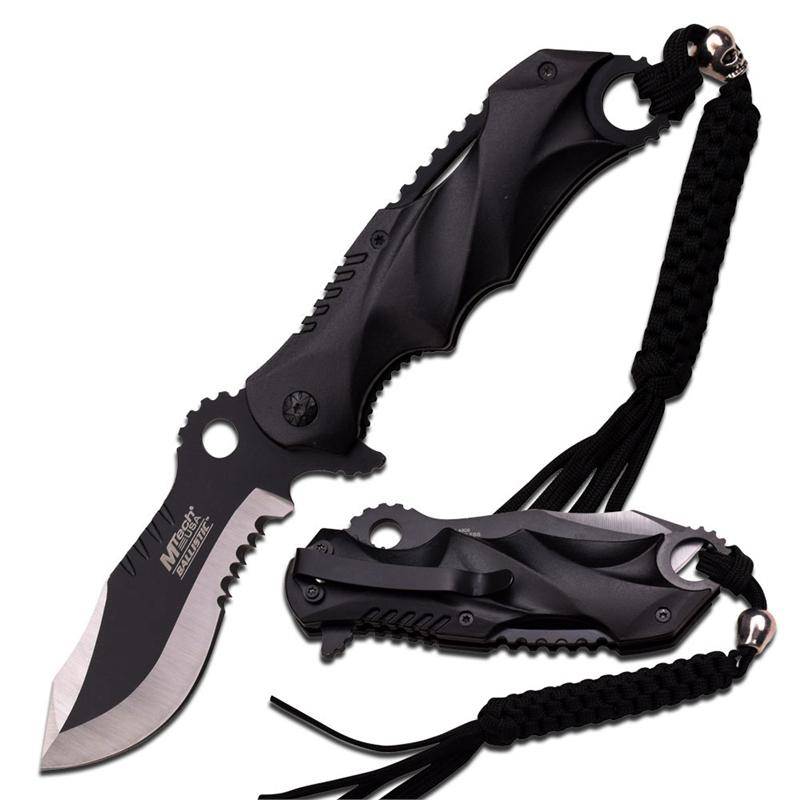 Assisted Opening Folding Knife, Two-Tone Half-Serrated Blade, 4-3/4-Inch Closed - Tophatter's Inc. Weapons Store Online Collectible Weapons - Tophatter Daily Deals