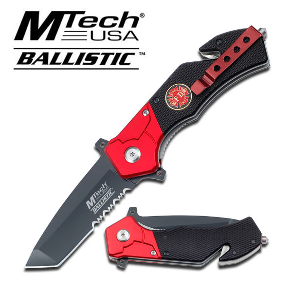 Fire Fighter Rescue Spring Assisted Opening Folding Pocket Knife - Tophatter's Inc. Weapons Store Online Collectible Weapons - Tophatter Daily Deals