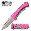 Pink Rescue Tactical Serrated Spring-Assisted Folding Knife With Cutter - Tophatter's Army Products & Self Defense Collectible Weapons - Tophatter Daily Deals