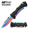 Mtech USA Ballistic Tactical Action Spring Assisted Knife - Rainbow Finish Blade - TOPHATTER'S ARMORY DEALS Collectible Weapons - Tophatter Daily Deals