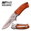 Mtech Brown Wood Silver Plain Blade Spring Assisted Knife EDC - Tophatter's Army Products & Self Defense Collectible Weapons - Tophatter Daily Deals