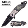 Mtech Ballistic Skull Design Spring Assist Knife - Checked G10 Handle - TOPHATTER'S ARMORY DEALS Collectible Weapons - Tophatter Daily Deals