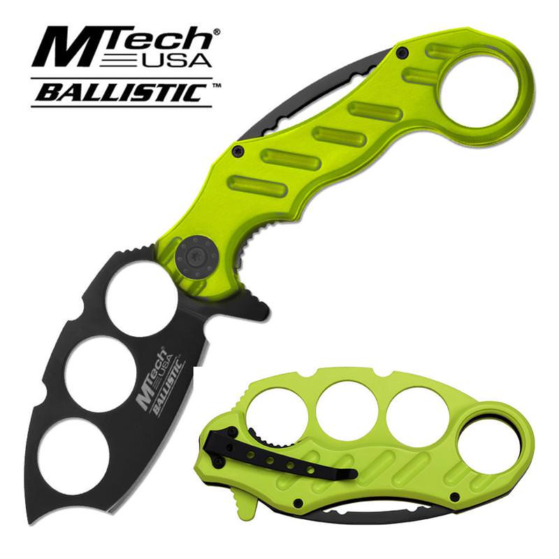 Assisted Opening Knife 5.5 Inches Closed with Green and Black Handle - Tophatter's Inc. Weapons Store Online Collectible Weapons - Tophatter Daily Deals