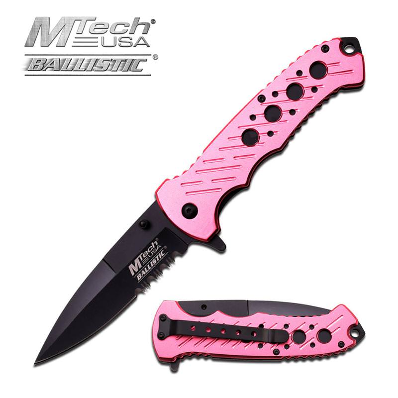 Mtech 5 Inch Closed Pink Handle Assisted Opening Folder Knife - Tophatter's Inc. Weapons Store Online Collectible Weapons - Tophatter Daily Deals