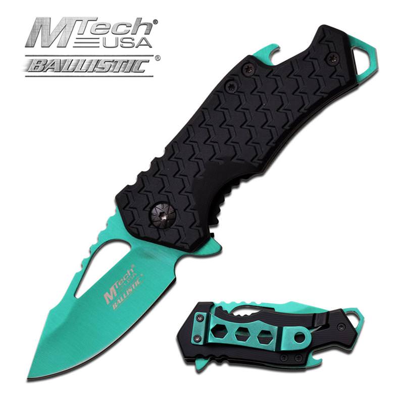 3 Inches Assisted Opening Knife Green Blade and Black Handle - Tophatter's Guns'N'Weapons Store Collectible Weapons - Tophatter Daily Deals
