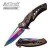 MTech USA Ballistic Tactical Spring Assisted Knife Rainbow Titanium - TOPHATTER'S ARMORY DEALS Collectible Weapons - Tophatter Daily Deals