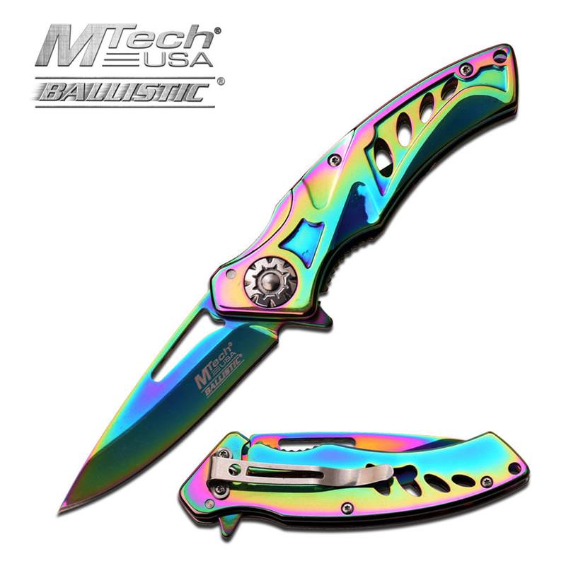 Mtech Assisted Open Vibrant Titanium Pocket Knife - Tophatter's Guns'N'Weapons Store - FREE SHIPPING Collectible Weapons - Tophatter Daily Deals