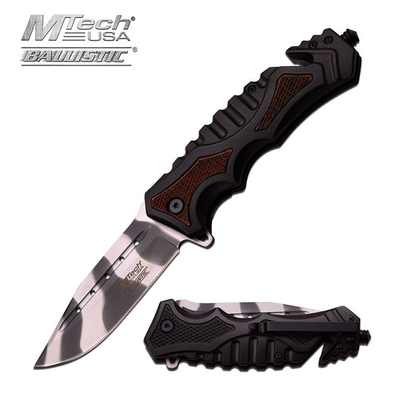 4.75 Closed Urban Camo Tactical Rescue Spring Assisted Knife Collectible Weapons - Tophatter Daily Deals