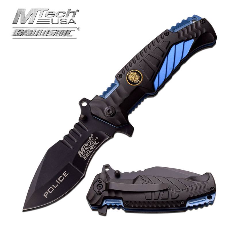 MTech USA 4.75 Inch Closed Police Spring Assisted Opening Knife Collectible Weapons - Tophatter Daily Deals
