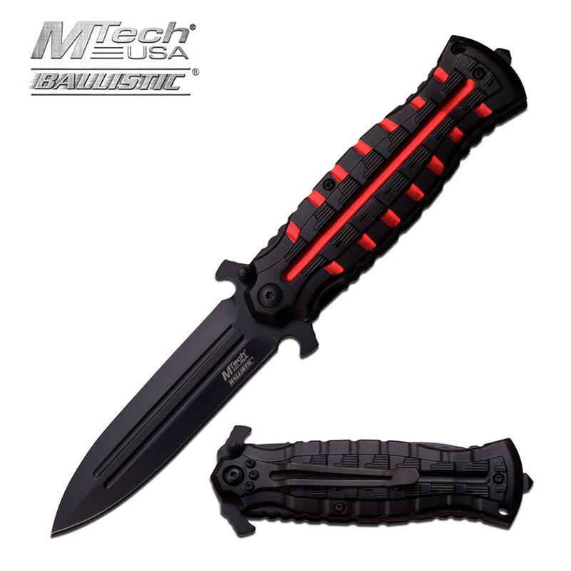 4.75 Inch Closed Red Dagger Style Spring Assisted Opening Knife Collectible Weapons - Tophatter Daily Deals