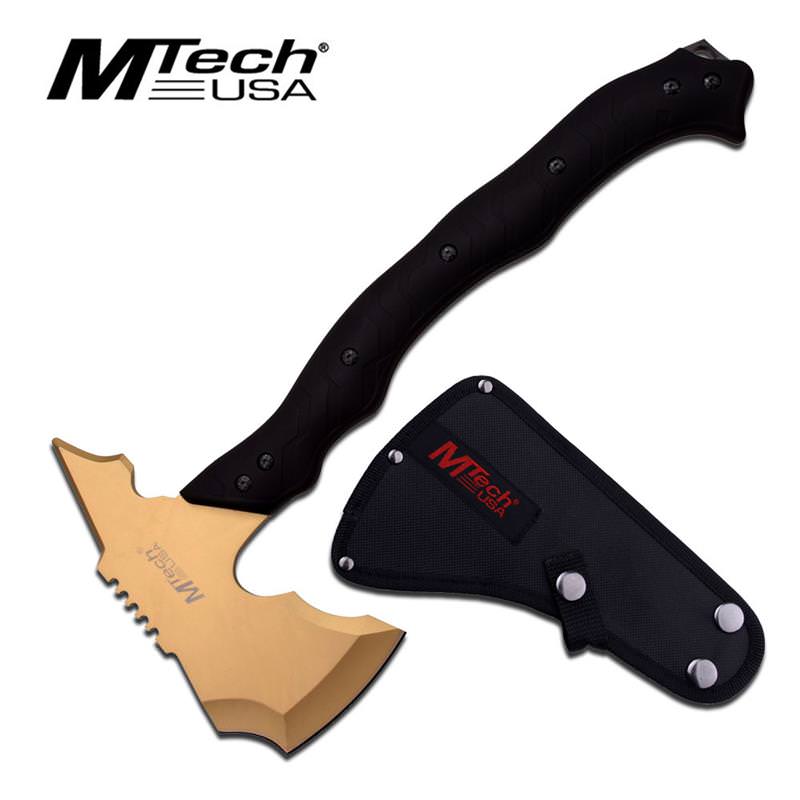 Mtech Full Tang Gold Tactical Throwing Hatchet Axe Tomahawk 14.5" - TOPHATTER'S ARMORY DEALS Collectible Weapons - Tophatter Daily Deals