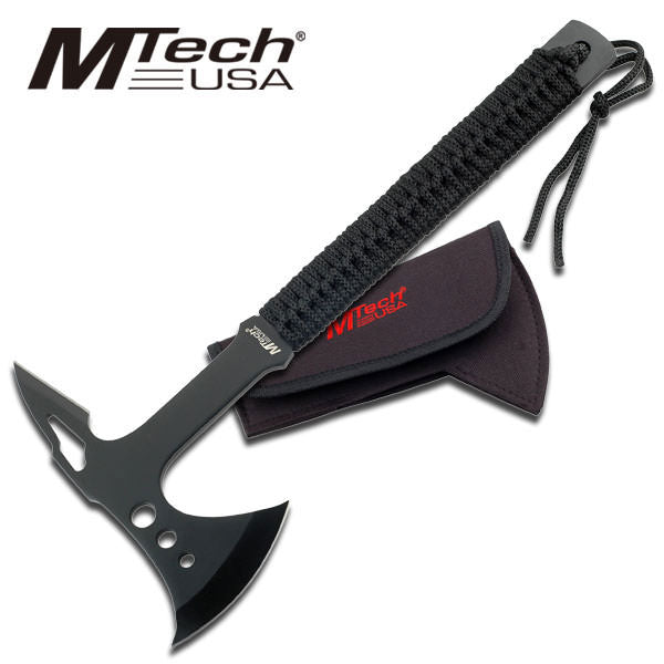 15.25" Black Tactical Combat Throwing Axe Hatchet Tomahawk with Sheath Collectible Weapons - Tophatter Daily Deals