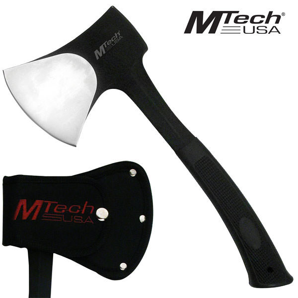SOLID Heavy Duty Stainless Steel Camping Axe Black Hatchet Outdoor - Tophatter's Inc. Weapons Store Online Collectible Weapons - Tophatter Daily Deals