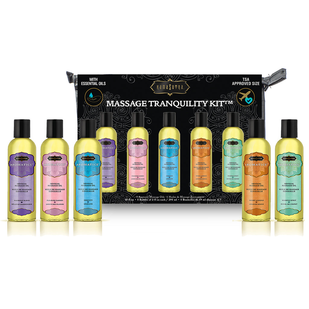 Massage Tranquility Kit Massage Tranquility Kit™ Set of Five Petite Aromatic Massage Oils - Tophatter Daily Deals