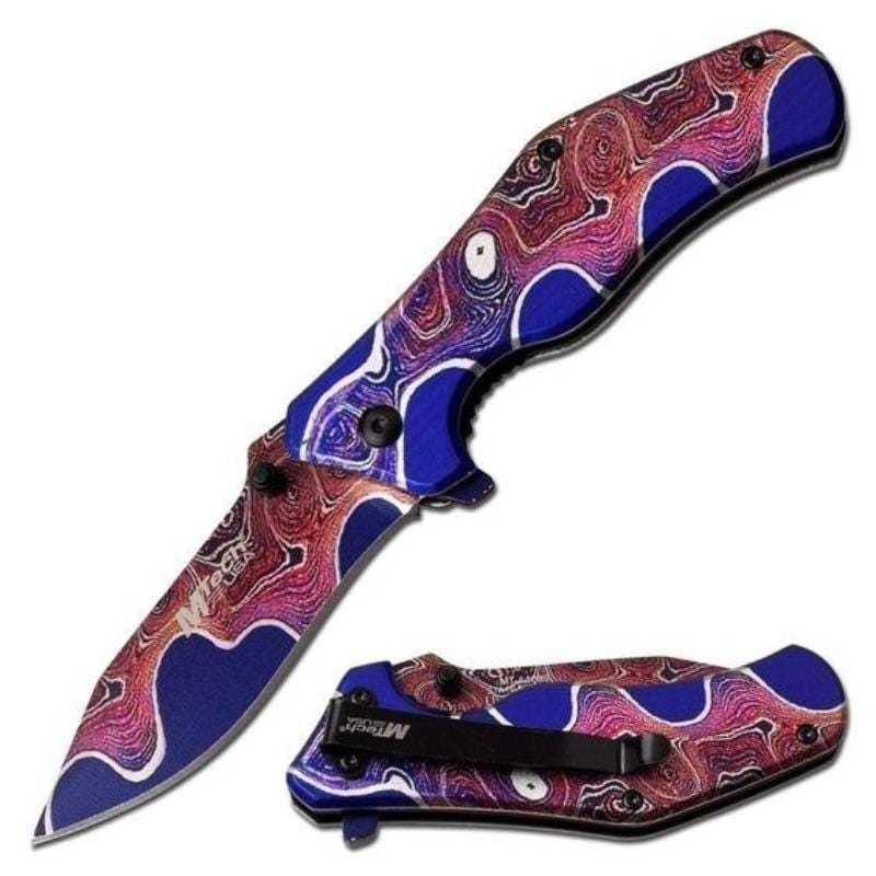 Psychedelic Swirl Boho Etch Folding Pocket Knife Knives & Knuckles - Tophatter Daily Deals