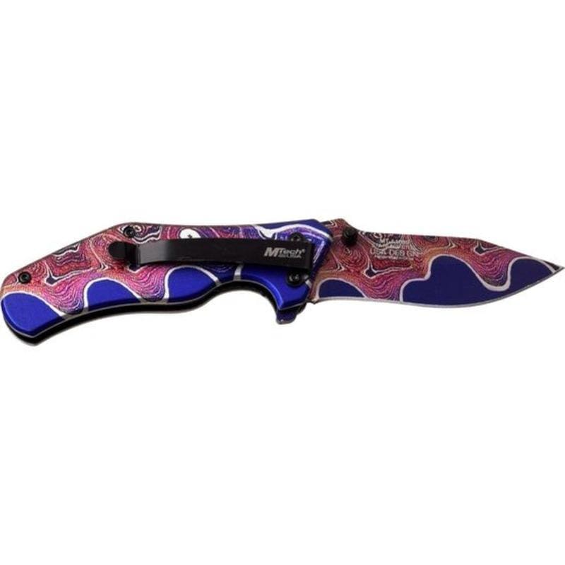 Psychedelic Swirl Boho Etch Folding Pocket Knife Knives & Knuckles - Tophatter Daily Deals