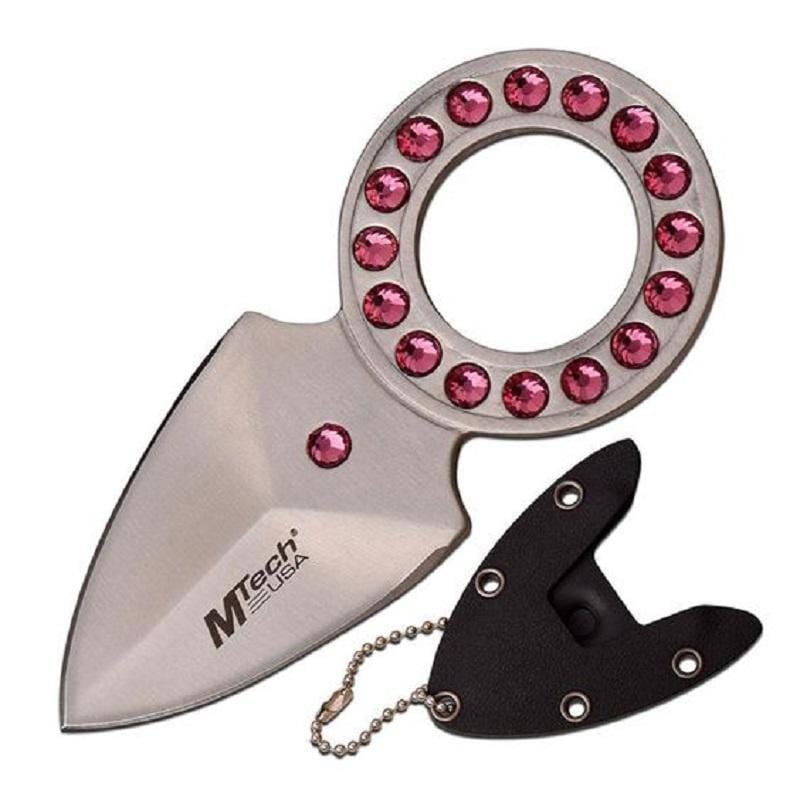 Pink Crystal Knife Necklace Knives & Knuckles - Tophatter Daily Deals
