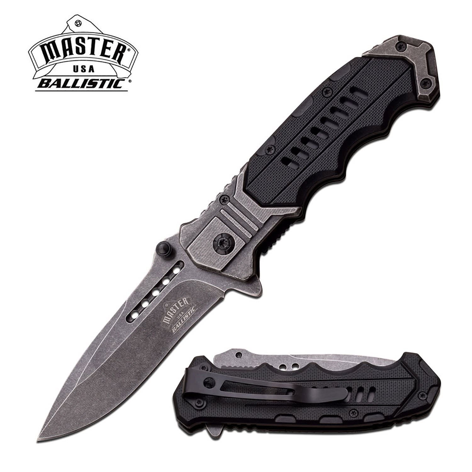 Spring Assisted Folding Pocket Knife Black Everyday Carry Military Tactical - Tophatter's Inc. Weapons Store Online Collectible Weapons - Tophatter Daily Deals