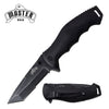 Spring Assist Folding Knife 3.75" Tanto Stone Gray Serrated Blade Black EDC - Tophatter's Army Products & Self Defense Collectible Weapons - Tophatter Daily Deals