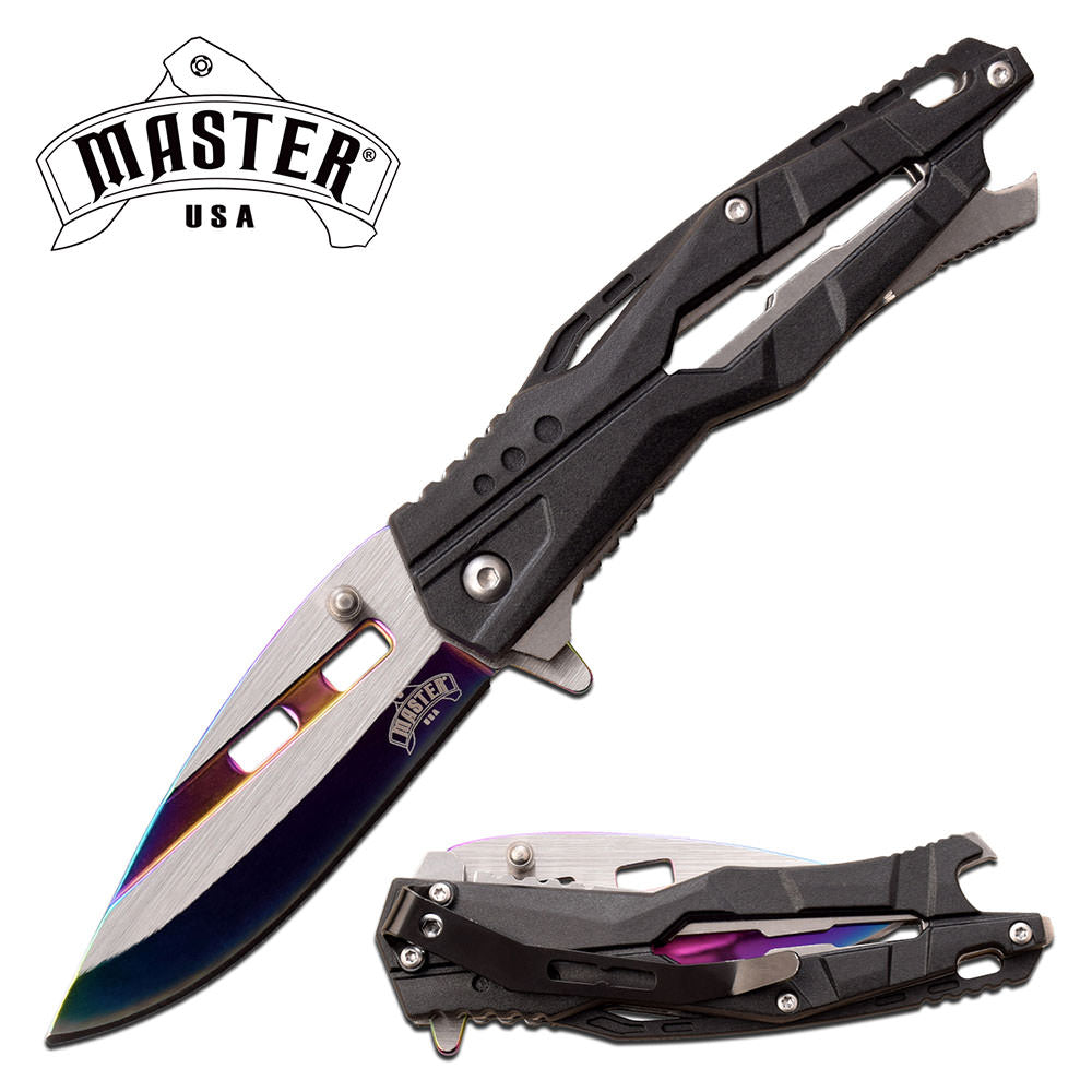 3.5" Two Tone Blade Multi Tool Spring Assisted Camo Knife - TOPHATTER'S ARMORY DEALS Collectible Weapons - Tophatter Daily Deals