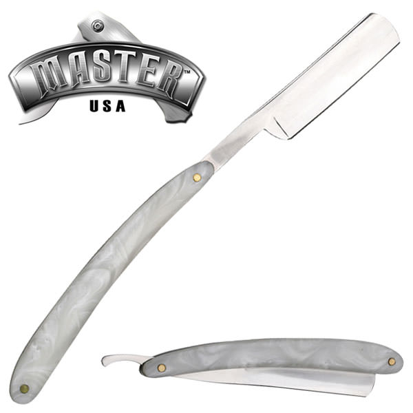 Barber Straight Razor Knife Pearl-Style Handle Collectible Weapons - Tophatter Daily Deals