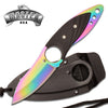 6.75" Stainless Steel Rainbow Combat Tactical Neck Knife with Hard Case - TOPHATTER'S ARMORY DEALS Collectible Weapons - Tophatter Daily Deals