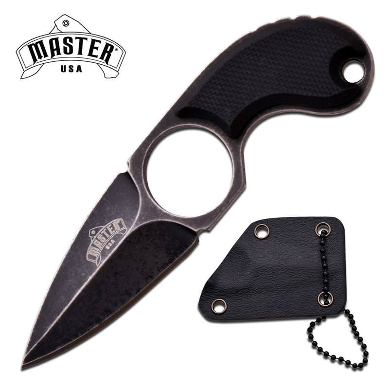 Mini Double Edge Neck Knife Full Tang Black G10 Handle - Tophatter's Guns'N'Weapons Store Collectible Weapons - Tophatter Daily Deals