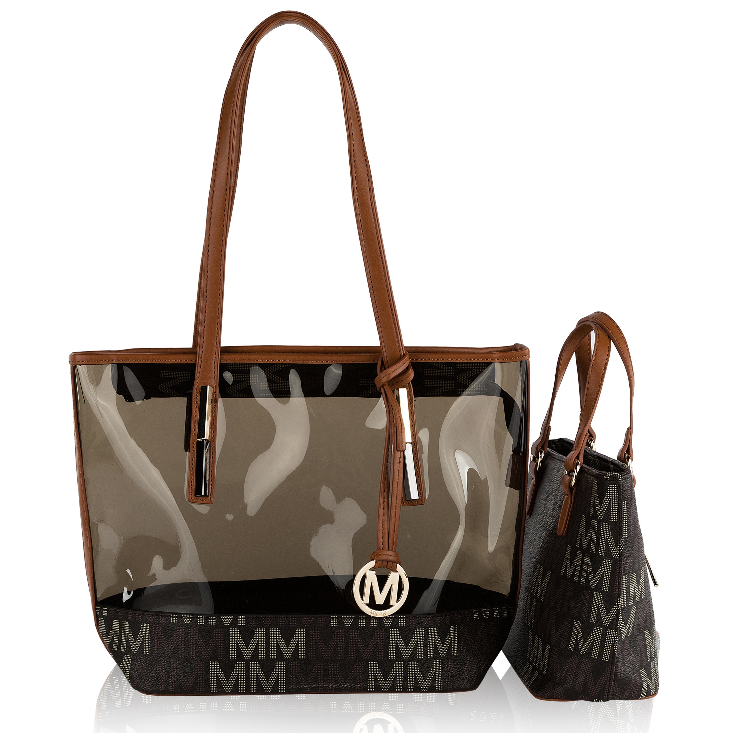 MKF Collection Women's Tayla Signature Tote Bag And Mini Tote Set Brown Bags - Tophatter Daily Deals