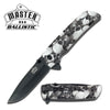 Grey Skull Camo Handle Spring Assisted Knife - TOPHATTER'S ARMORY DEALS Collectible Weapons - Tophatter Daily Deals