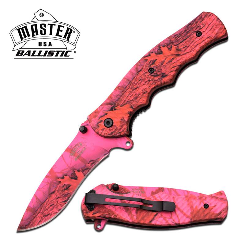 USA Ballistic Pink Camo Tactical Assisted Opening Pocket Hunt Knife - Tophatter's Guns'N'Weapons Store Collectible Weapons - Tophatter Daily Deals