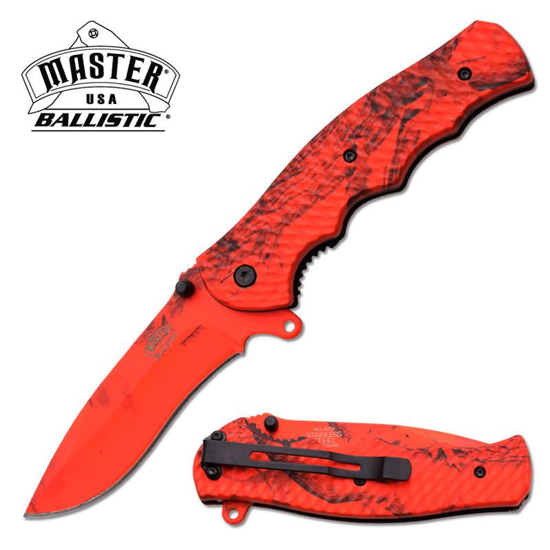 Red Hunter Camo Tactical Blade Rescue Spring Assist Pocket Knife - Tophatter's Inc. Weapons Store Online Collectible Weapons - Tophatter Daily Deals