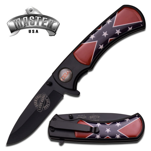 100% Rebel Born Free Die Free Spring Assist Knife Collectible Weapons - Tophatter Daily Deals