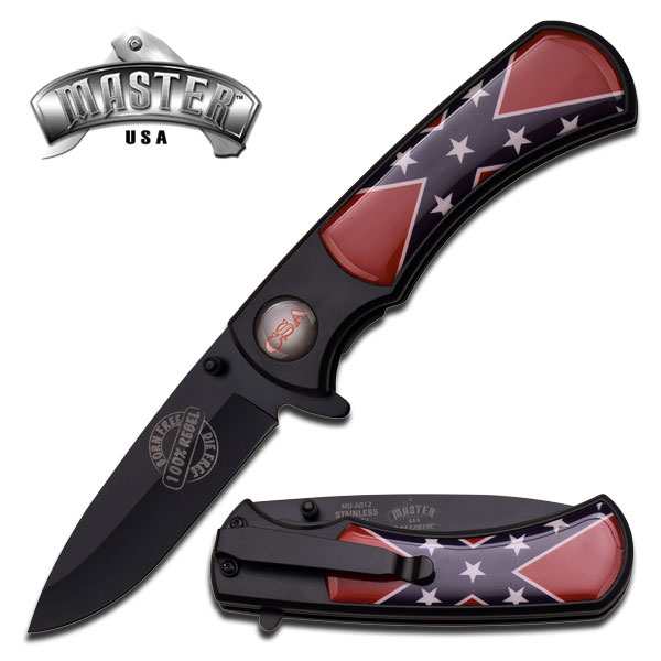 100% Rebel Born Free Die Free Spring Assist Knife - Tophatter's Guns'N'Weapons Store - FREE SHIPPING Collectible Weapons - Tophatter Daily Deals