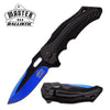Ballistic Assisted Spring Action Opening Knife - Black Blue Blade - TOPHATTER'S ARMORY DEALS Collectible Weapons - Tophatter Daily Deals