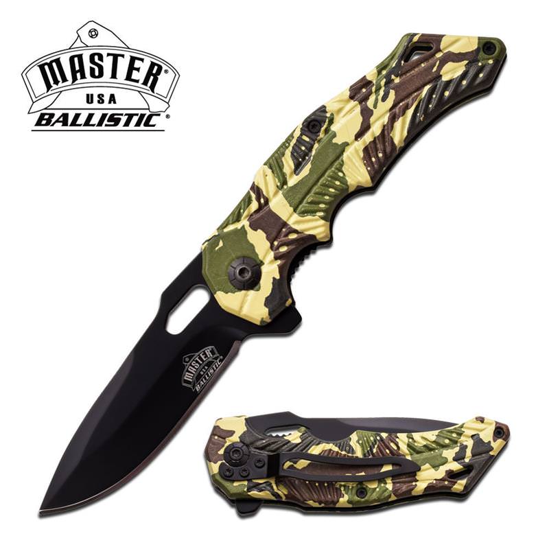 4.5 Inch closed Military Camo Spring Assisted Knife Military Camo Handle Collectible Weapons - Tophatter Daily Deals