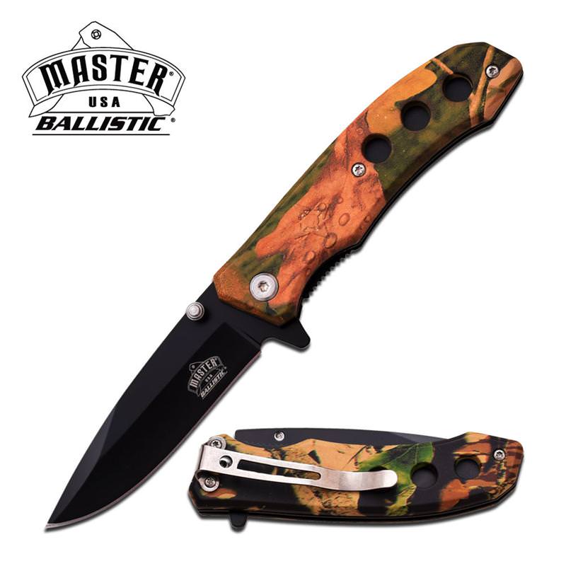 Ballistic Green Camo Handle Spring Assisted Folding Hunter Knife Collectible Weapons - Tophatter Daily Deals