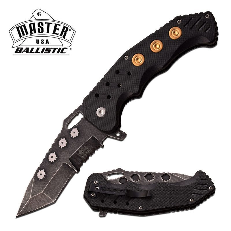 Ballistic Black Bullet Shot Spring Assisted Folding Knife Collectible Weapons - Tophatter Daily Deals