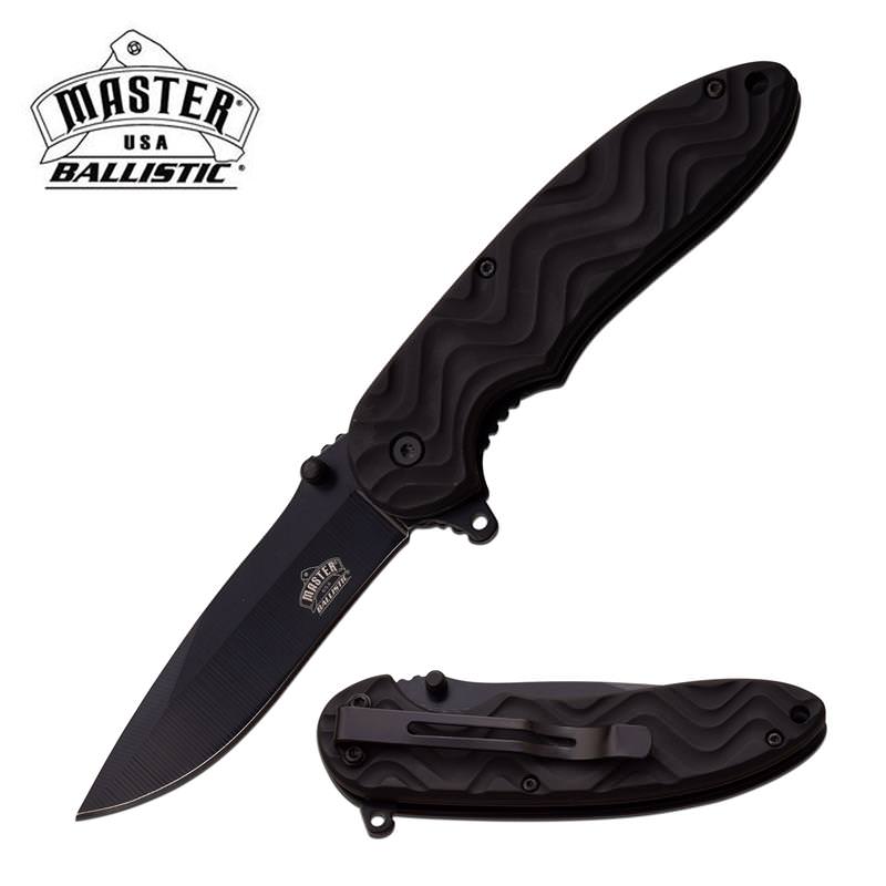 Ballistic Black Blade Tactical Utility Spring Assisted Knife Collectible Weapons - Tophatter Daily Deals