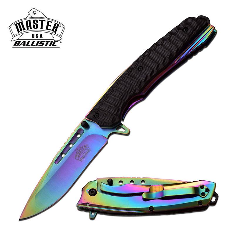 4.75 Inch Master USA Rainbow Spring Assisted Opening Knife Collectible Weapons - Tophatter Daily Deals