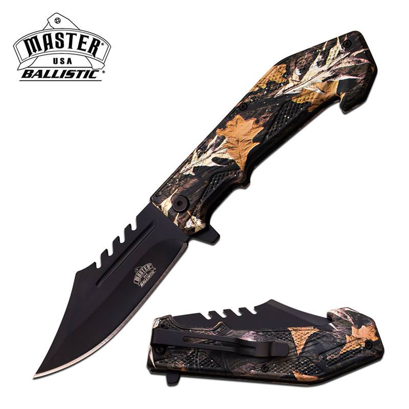 4.75 Inch Closed Master USA Camo Tactical and Rescue Spring Assisted Knife Collectible Weapons - Tophatter Daily Deals