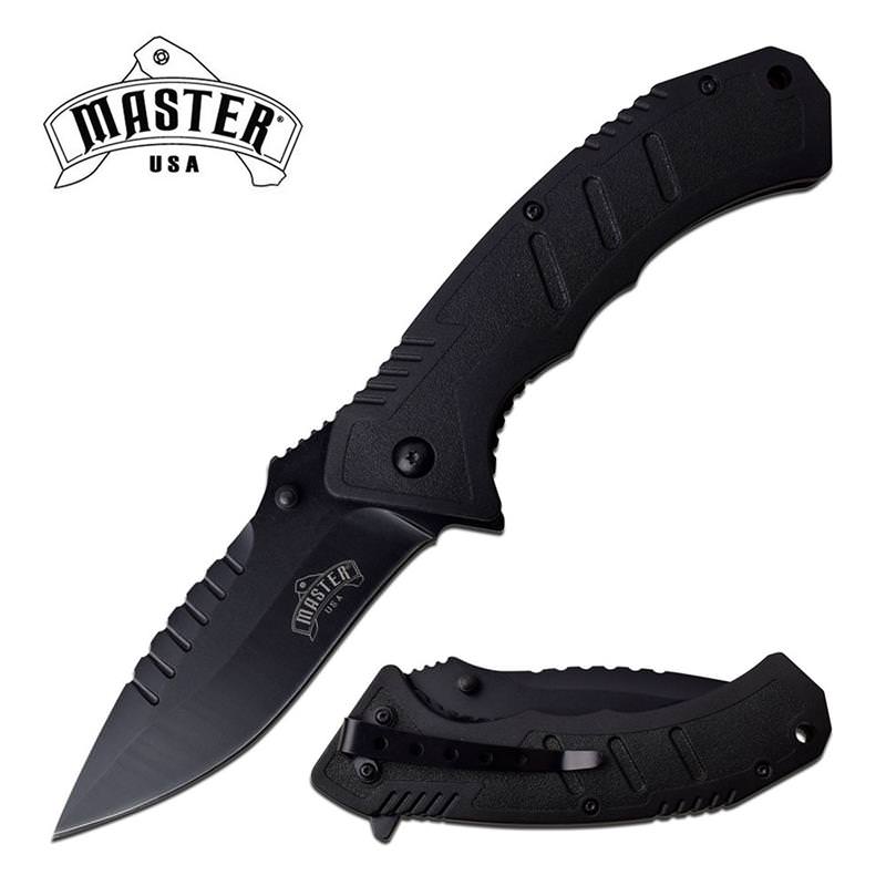 3.5" Black Plain Blade Tactical Utility EDC Spring Assisted Folding Knife - Tophatter's Guns'N'Weapons Store Collectible Weapons - Tophatter Daily Deals